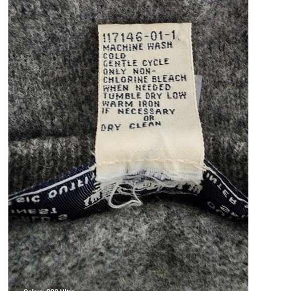 Gap Vintage 90s Lambswool Gray White Black Geometric Knit Sweater Vest Mens XL - Picture 9 of 9